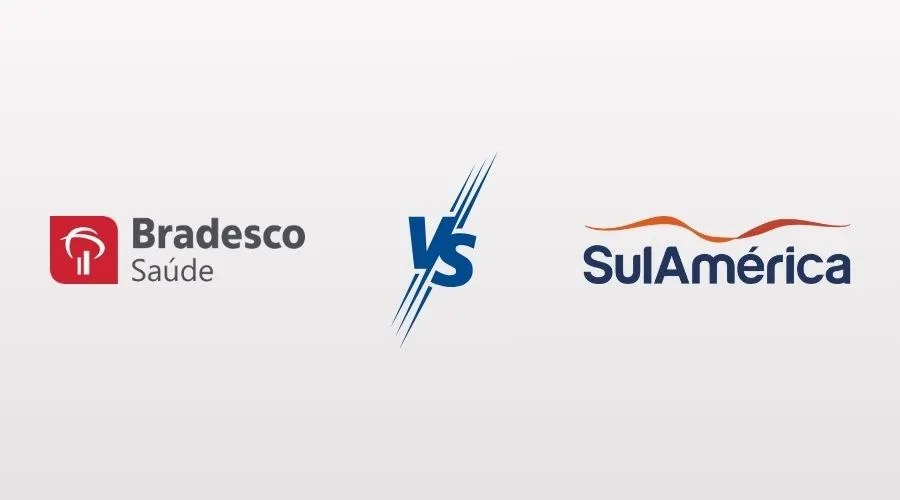 Logotipos da Bradesco Saúde e SulAmérica Saúde em um comparativo para MEI